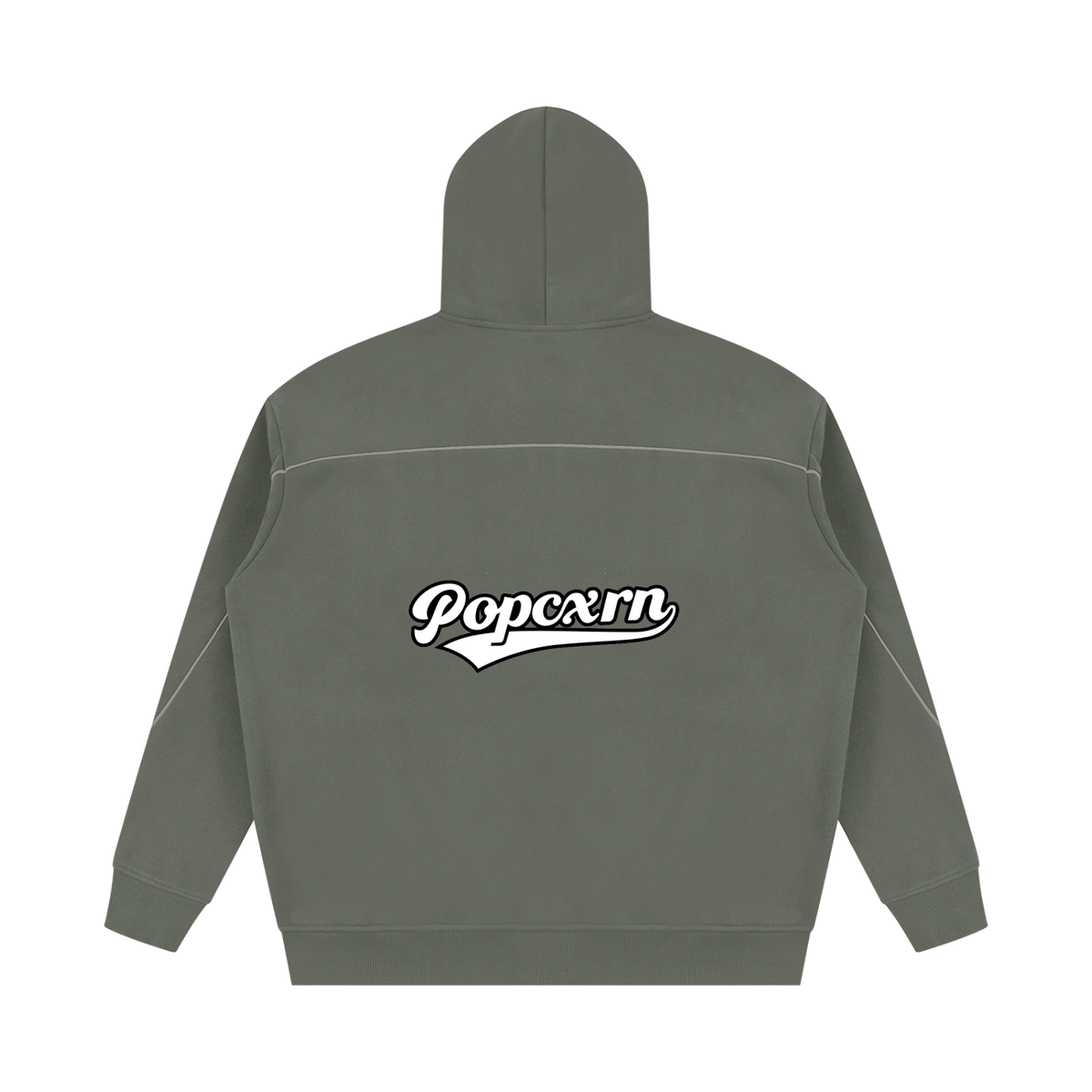 Unisex Oversized Piping Fleece Hoodie