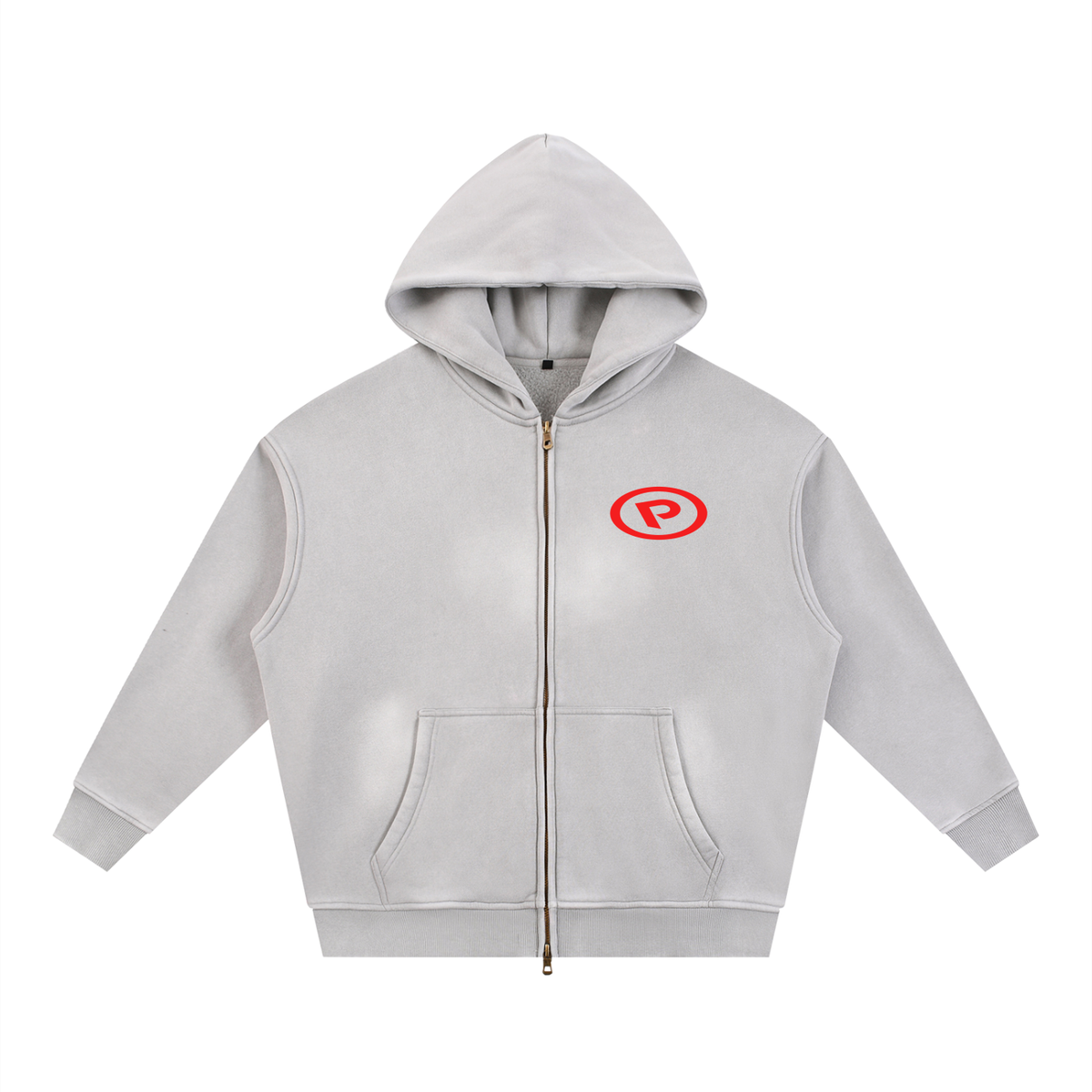 Sunfade Two-way Zipper Boxy Fleece Hoodie
