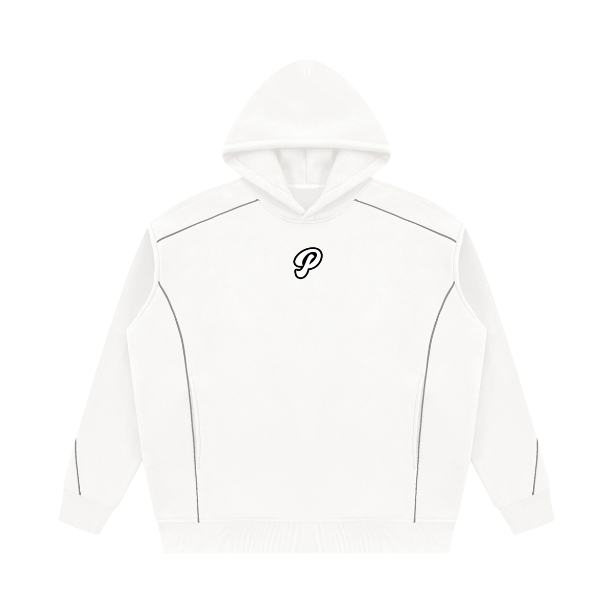 Unisex Oversized Piping Fleece Hoodie