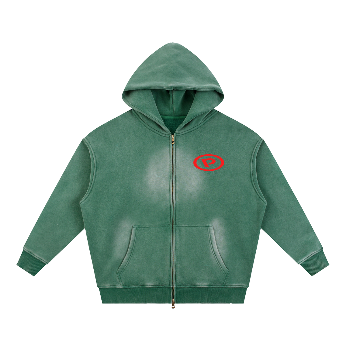 Sunfade Two-way Zipper Boxy Fleece Hoodie