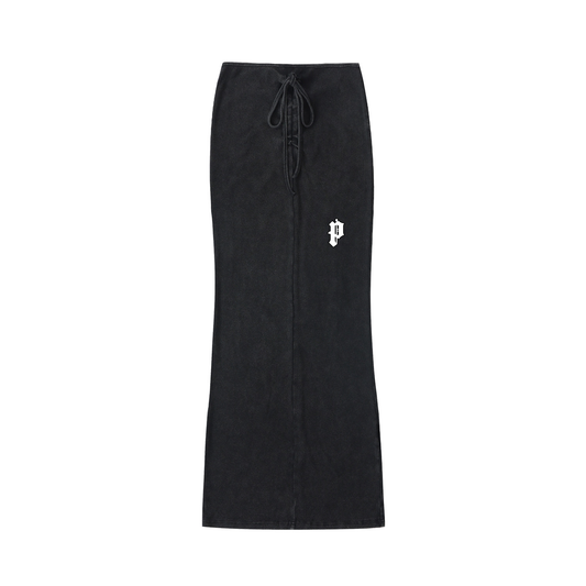 Popcxrn - Y2K Vintage Washed Drawstring Maxi Skirt
