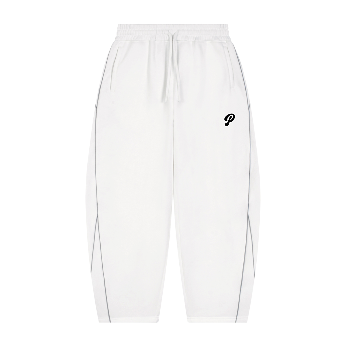 Unisex Piping Fleece Barrel Leg Sweatpants