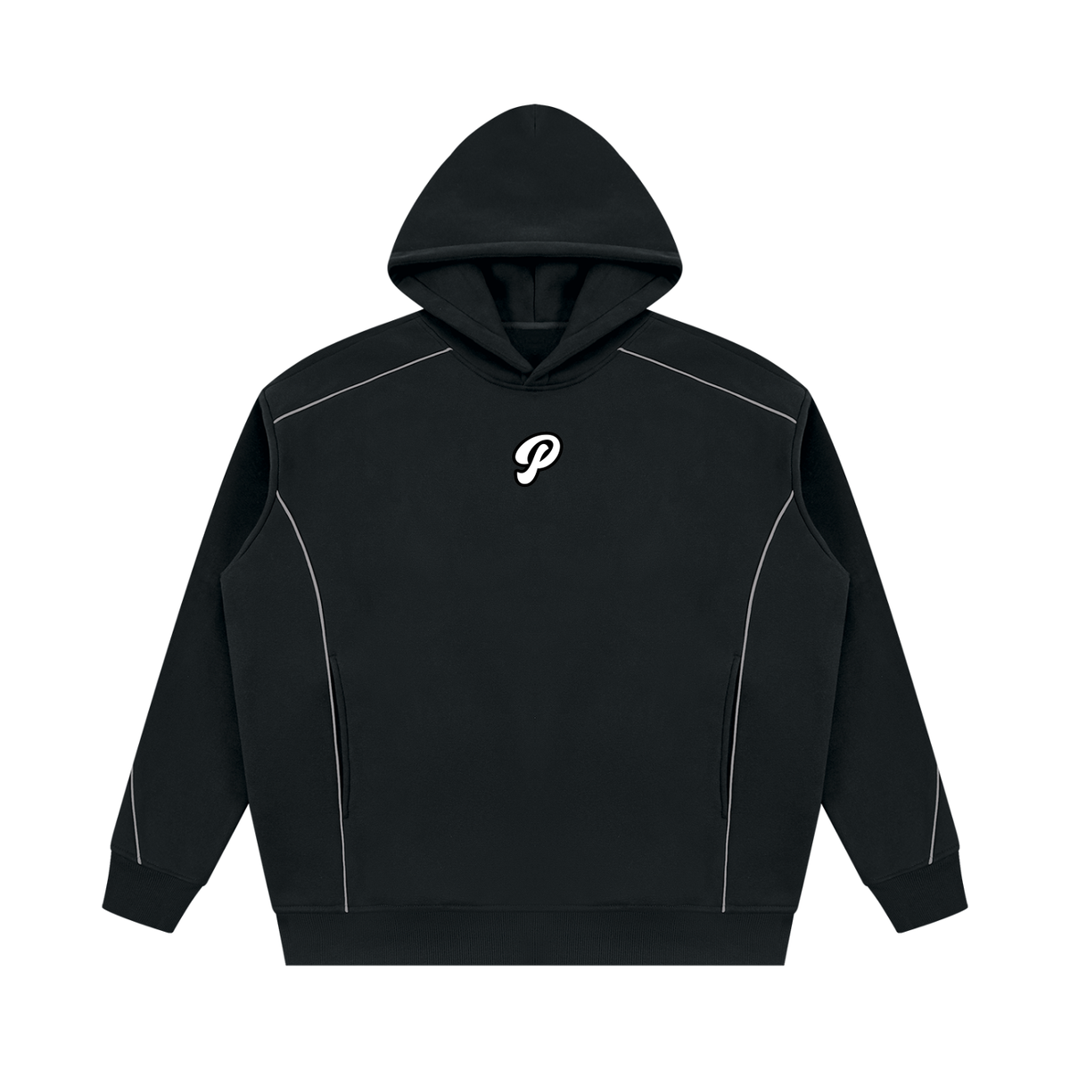 Unisex Oversized Piping Fleece Hoodie