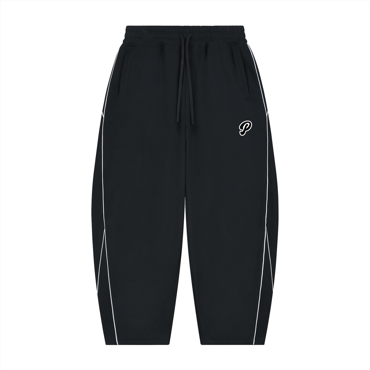 Unisex Piping Fleece Barrel Leg Sweatpants