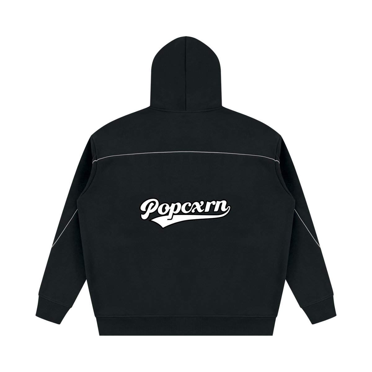Unisex Oversized Piping Fleece Hoodie