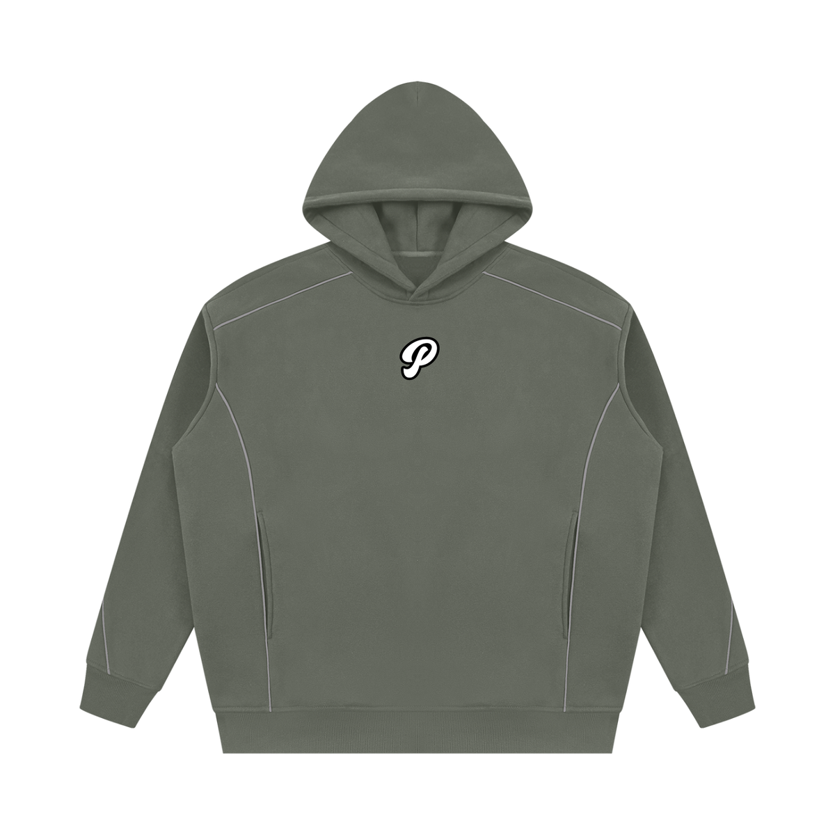 Unisex Oversized Piping Fleece Hoodie