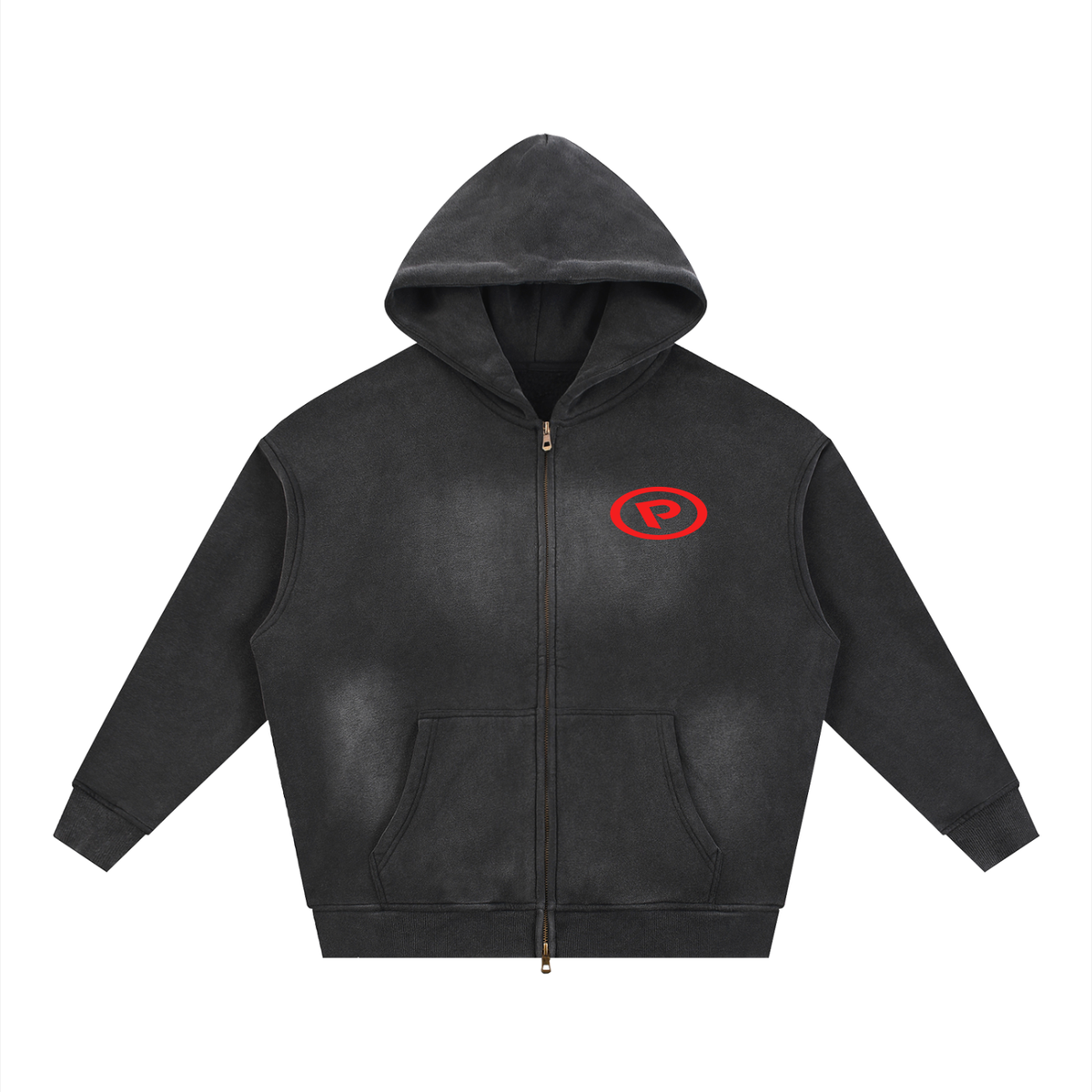 Sunfade Two-way Zipper Boxy Fleece Hoodie