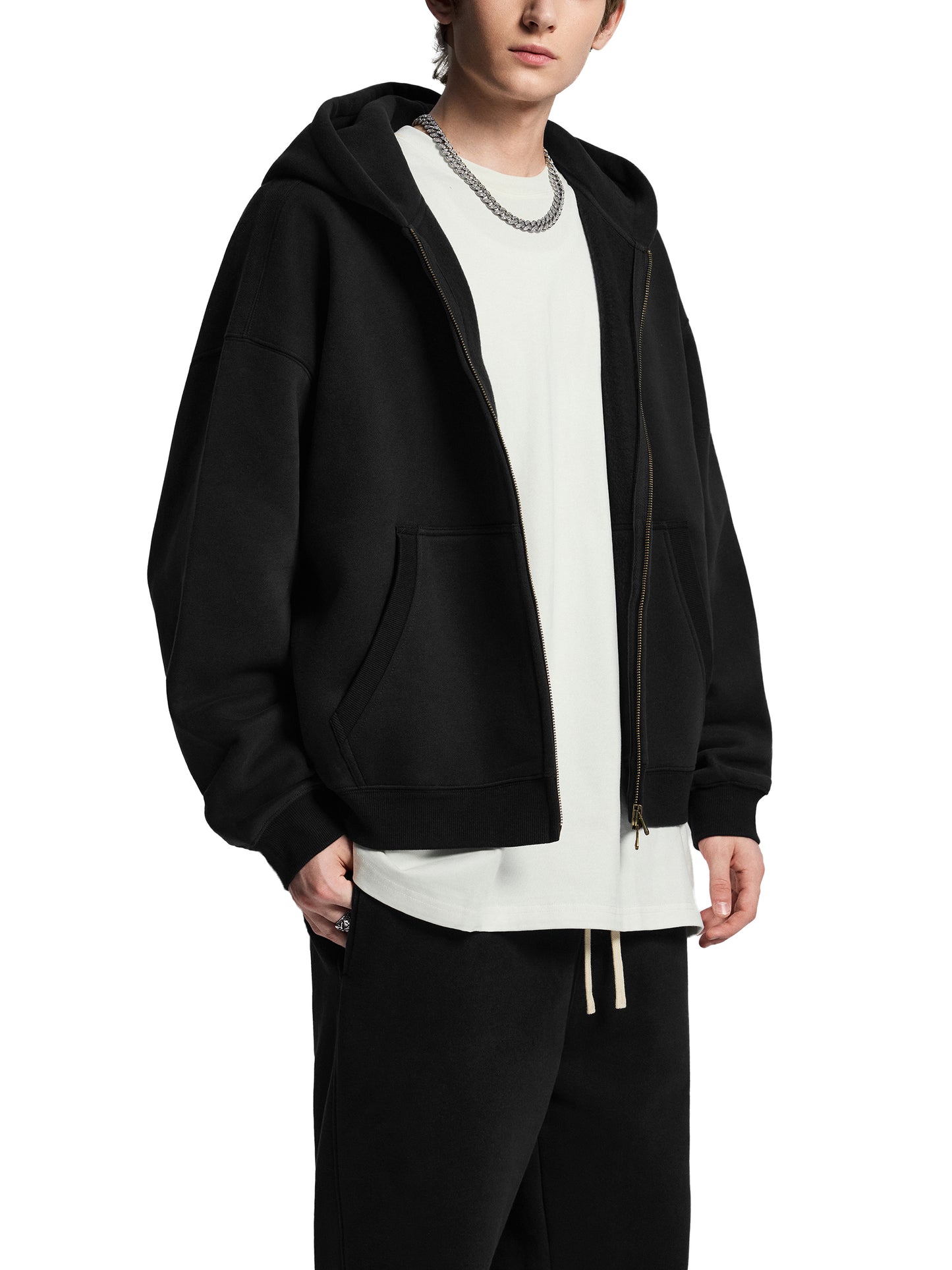 Popcxrn - Box fit, double zip hoody