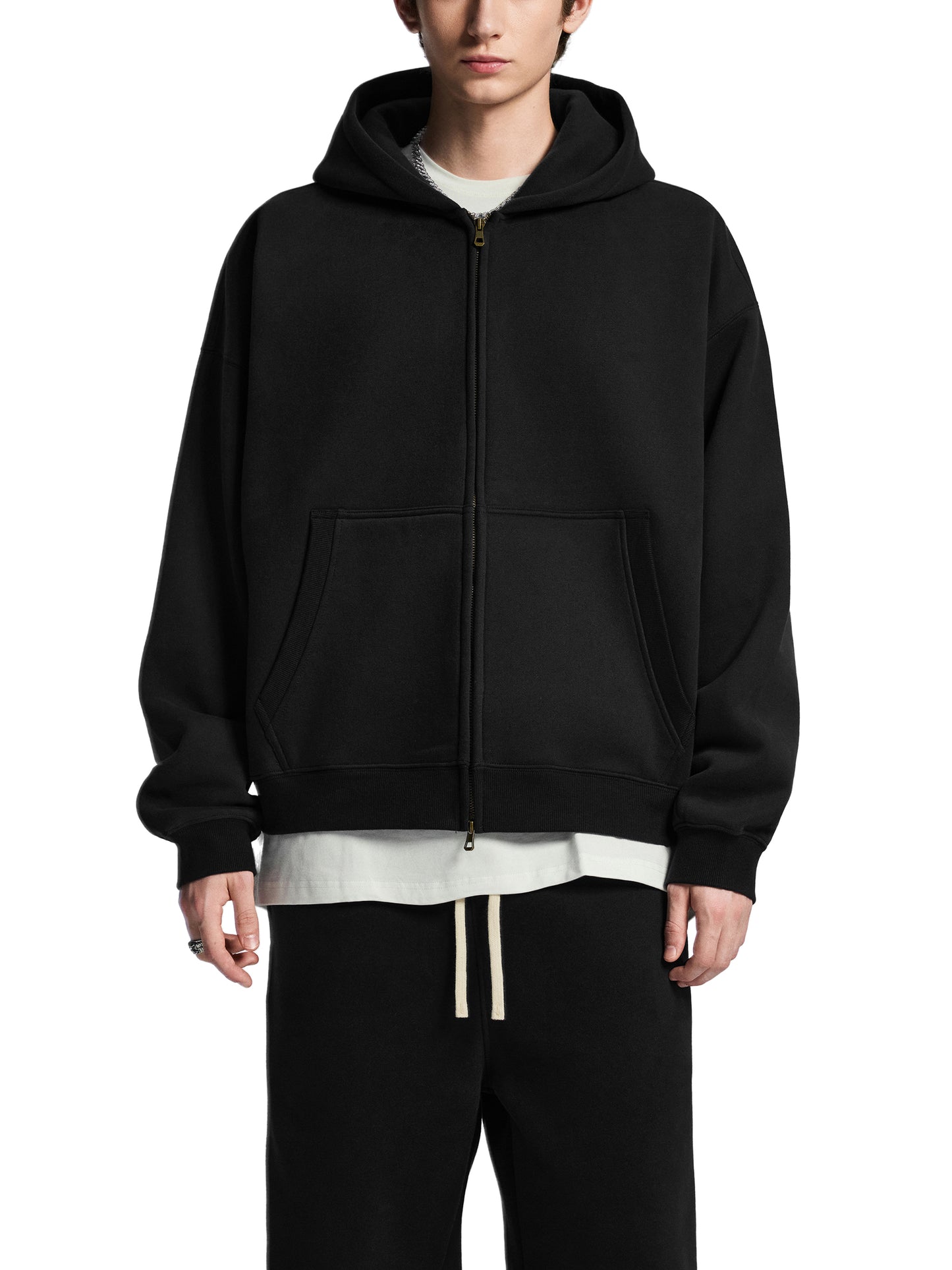 Popcxrn - Box fit, double zip hoody